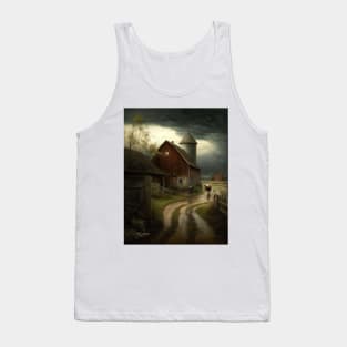 Classic Rural Farm Scene Tank Top